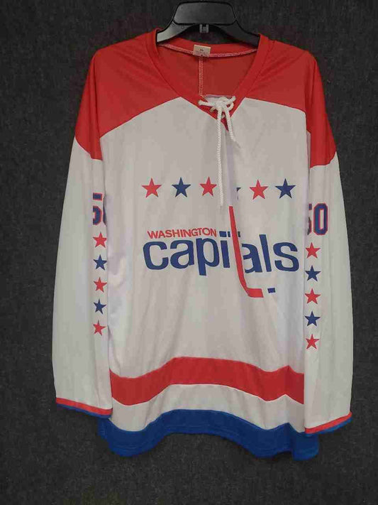Coyote Washington Capitals Men's Hockey Jersey Lace Up Neck White #50 Sz XL