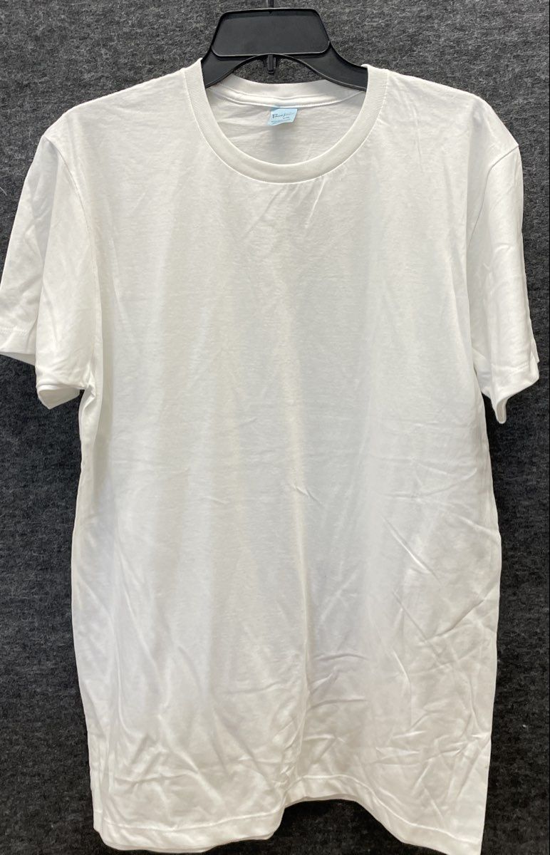 Pacific Men's White Crew Neck T-Shirts Lot of 10 100% Cotton New Sz L