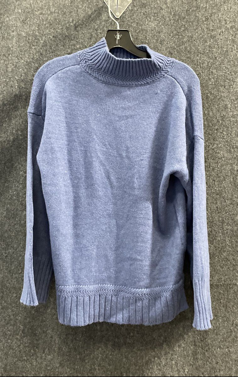 Tahari Men's Blue Mock Neck Sweater Dropped Shoulder Ribbed Knit NWT Sz S