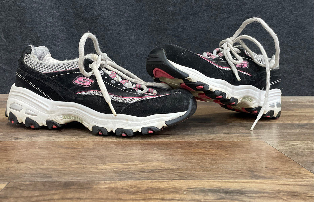 Skechers D'Lites Black Purple Air-Cooled Memory Foam Sneakers Women's Size 6