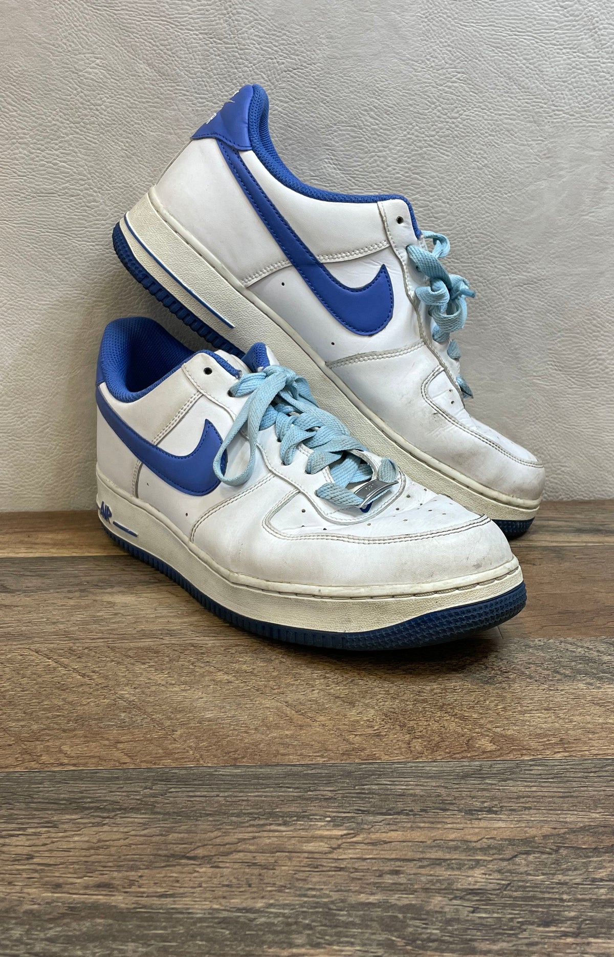 Nike Air Force 1 Low '07 White Deep Royal Blue Sneakers Men's Size 10.5