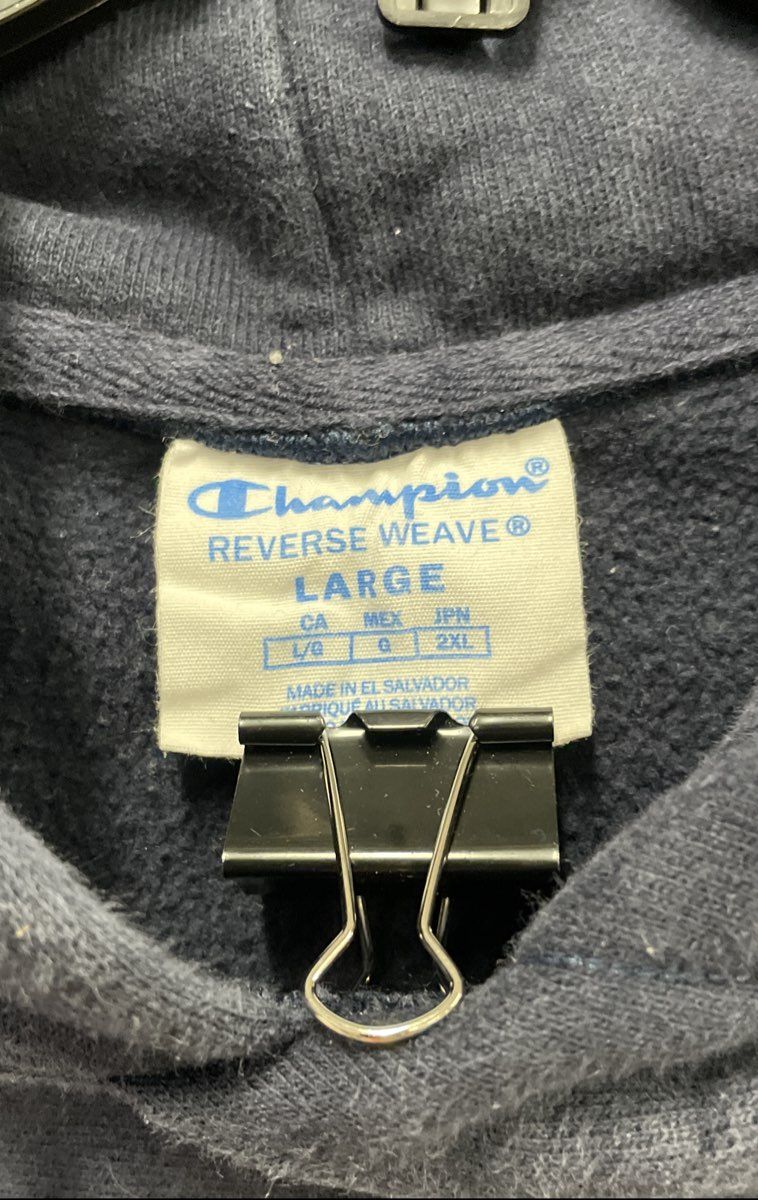 Champion Men's Virginia Wesleyan Reverse Weave Hoodie Navy Blue Pullover Sz L