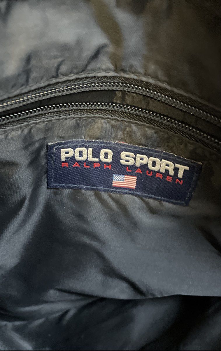 Vintage Polo Sport Ralph Lauren Black Nylon Messenger Crossbody Bag