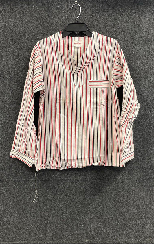 Vintage 70s Royal Oak Men's Striped Cotton Pullover Pajama Top Sz 18