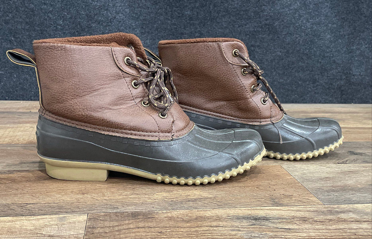 London Fog Collection Brown Leather Duck Boots Men's Size 9