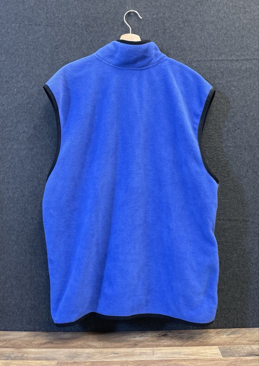 Vintage Y2K Adidas Men's Blue Full Zip Fleece Vest Pocket Mock Neck Sz XL