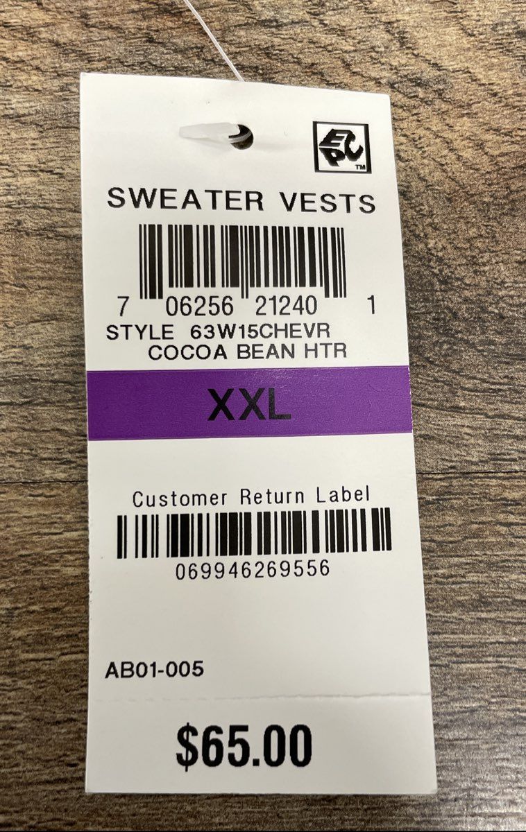 Tasso Elba Men's Cocoa Bean Heather Chevron Button Front Sweater Vest NWT XXL