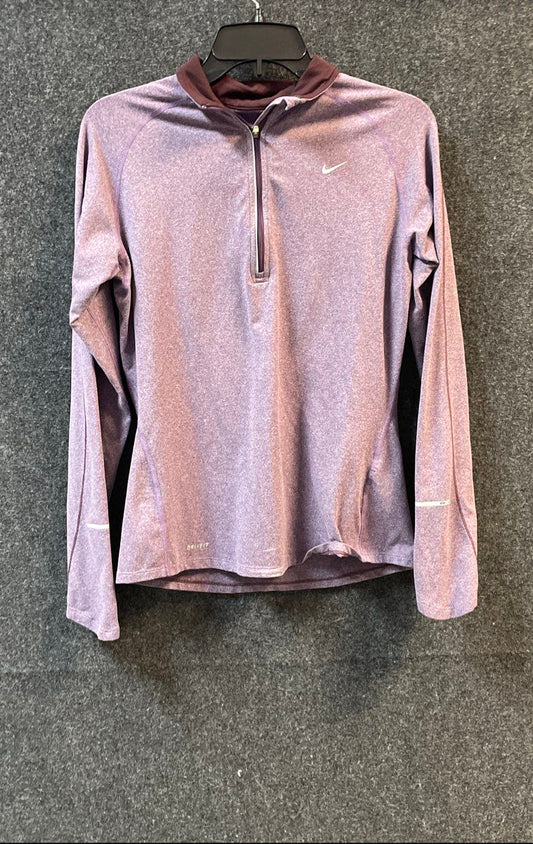Nike Women's Dri-FIT 1/2 Zip Running Jacket Heather Purple Reflective Sz M
