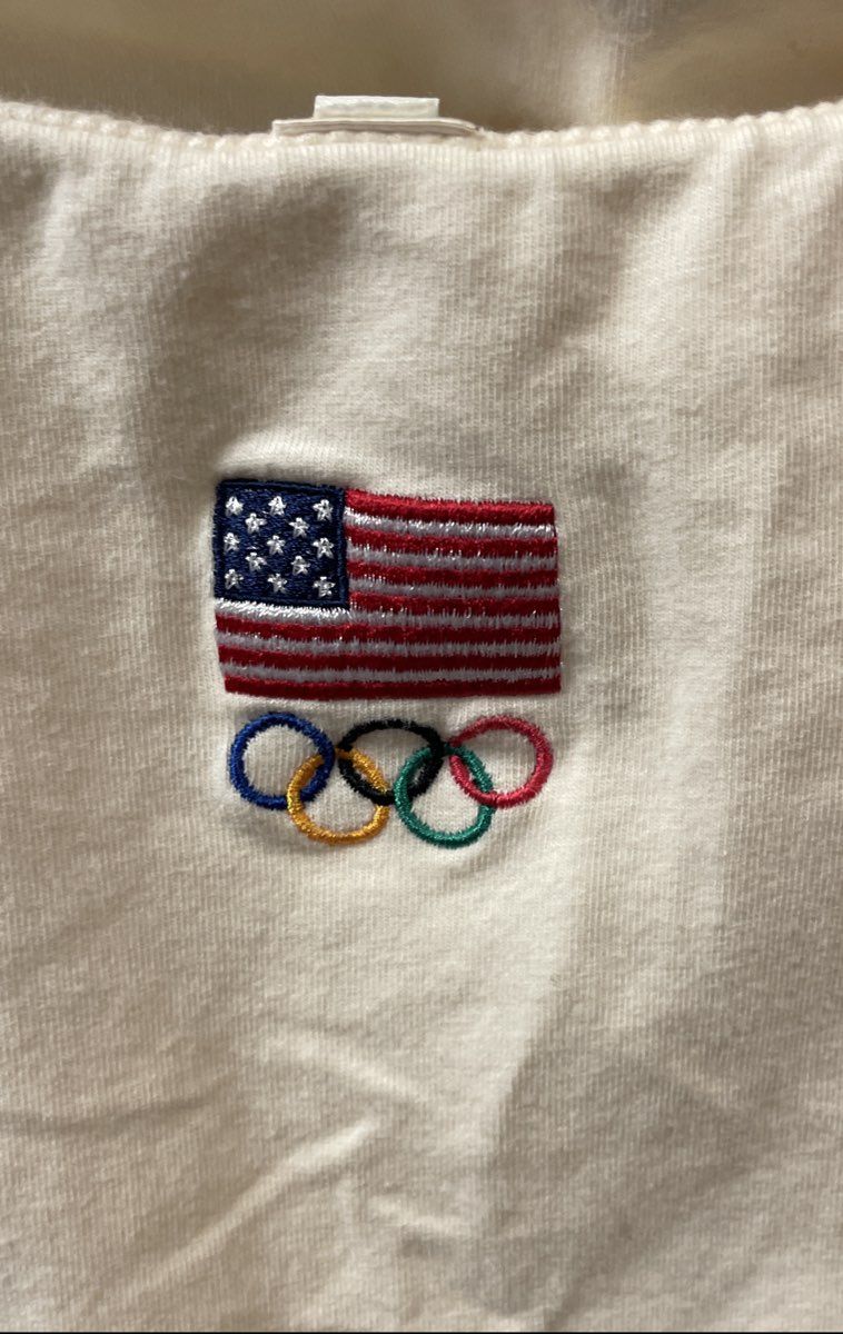 Skims Women's Team USA Cream Cotton Olympic Camisole Tank Top Sz S