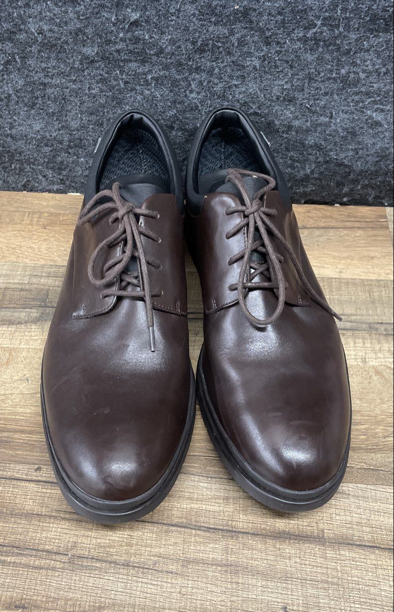 Clarks Un Aldric Park Dark Brown Leather Gore-Tex Plain Toe Derby Shoes Size 13