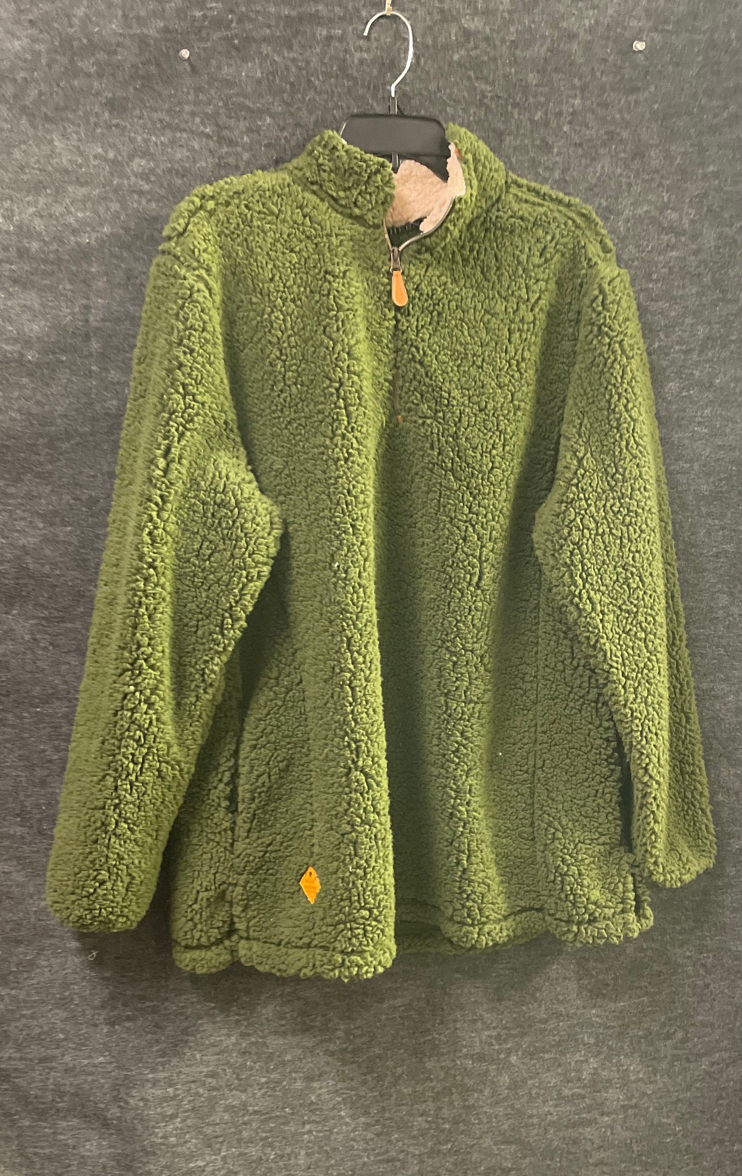 Simply Southern Women's Sherpa Fleece Quarter Zip Pullover Green Jacket Sz XXL