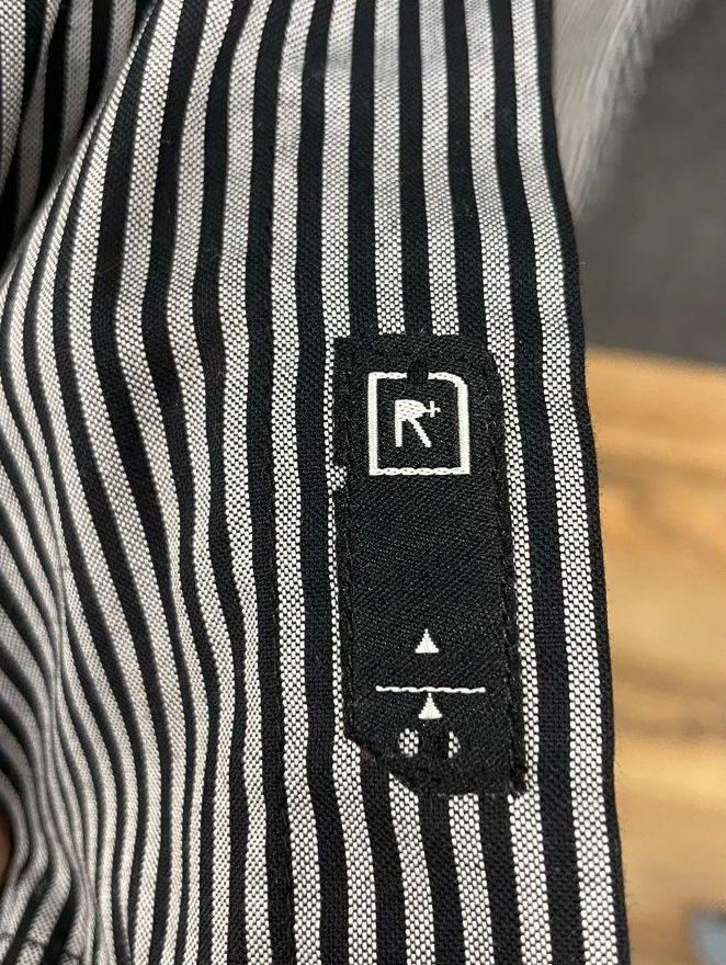 Rocawear Men's Vintage Y2K Black White Striped RCWR Big Logo Button Up Shirt XL