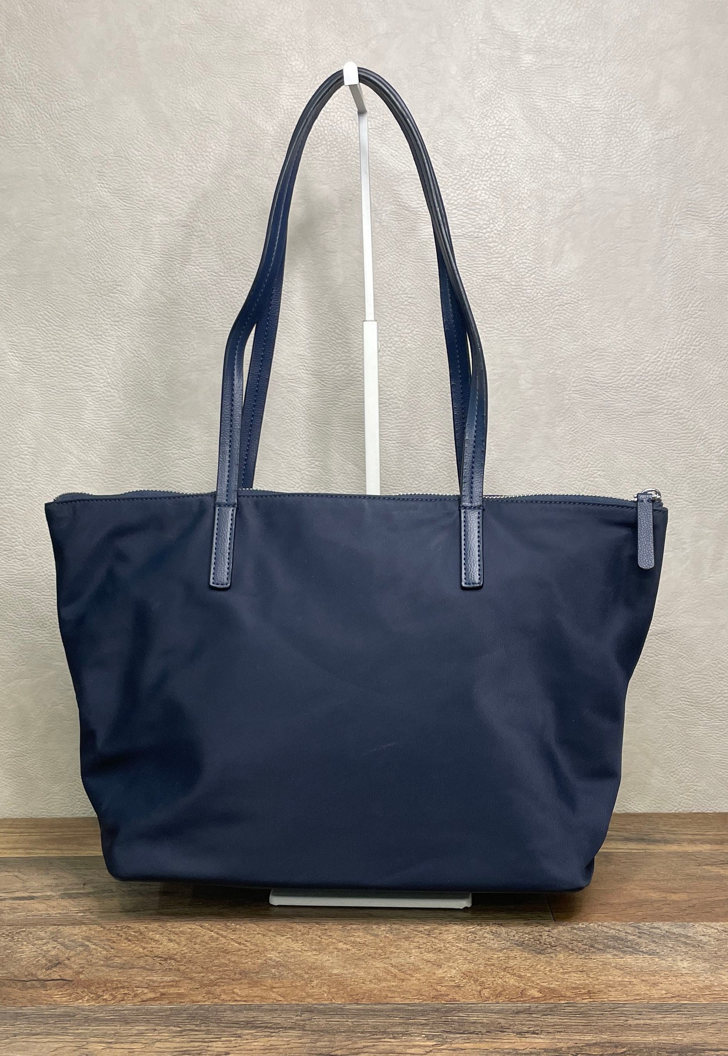 Kate Spade New York Navy Blue Nylon Tote Bag Silver Hardware