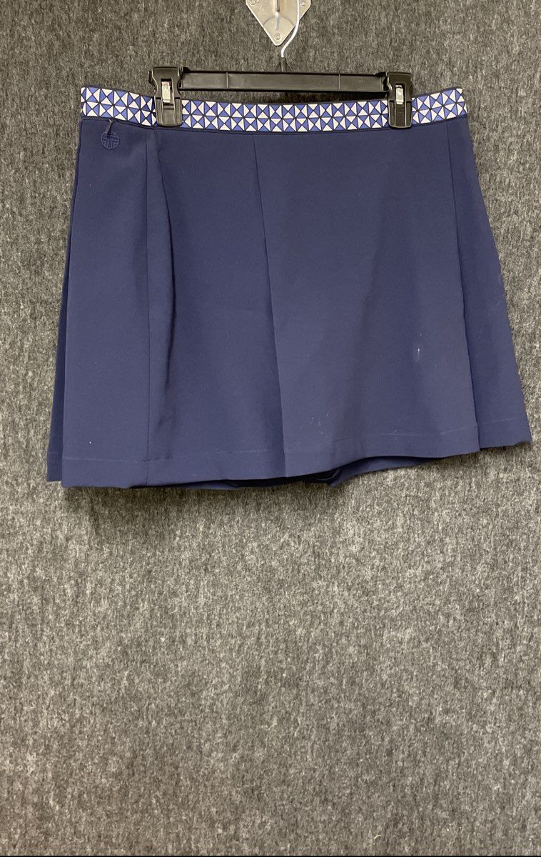 Tory Sport Women's Navy Blue Geometric Waistband Athletic Golf Skort Sz 14