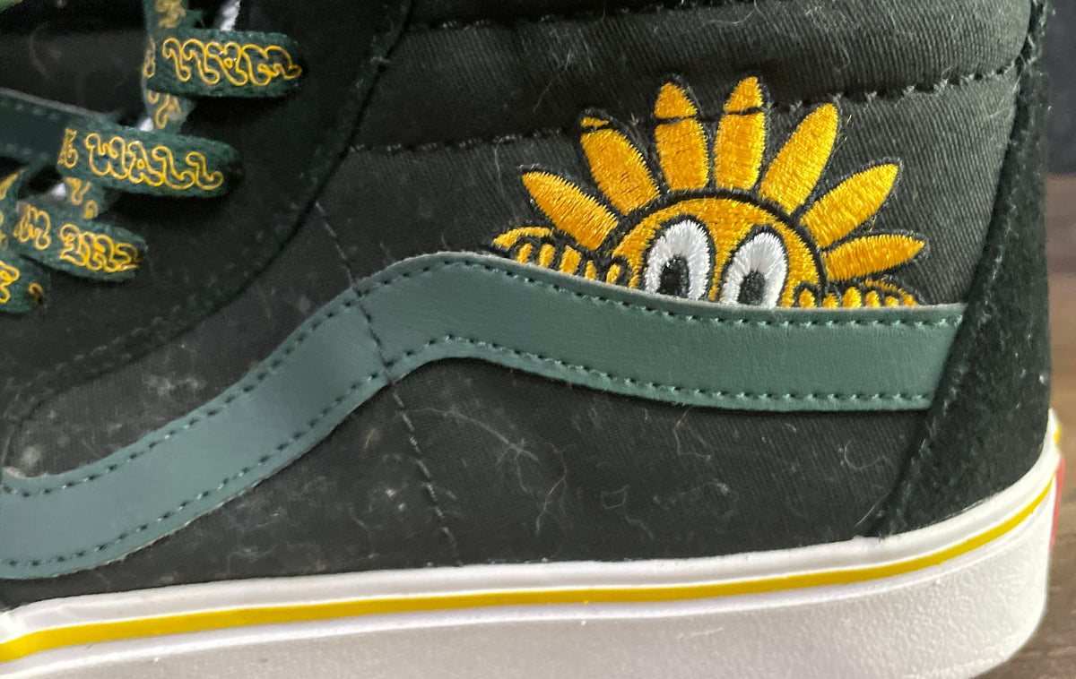 Vans Sk8-Hi ComfyCush Sunflower Black Green High Top Sneakers Size Men's 9.5