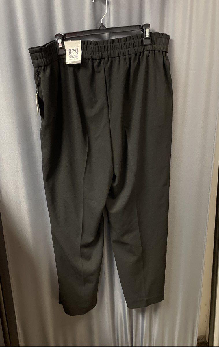 Anne Klein Women's Black Straight Leg Pants NWT Elastic Waist Sz 14