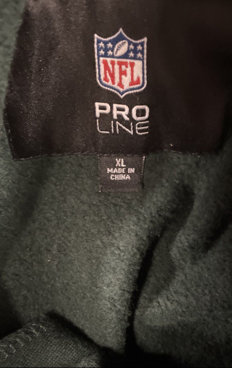 NFL Pro Line Men's New York Jets Quarter Zip Hoodie Green Contrast Stitch Sz XL