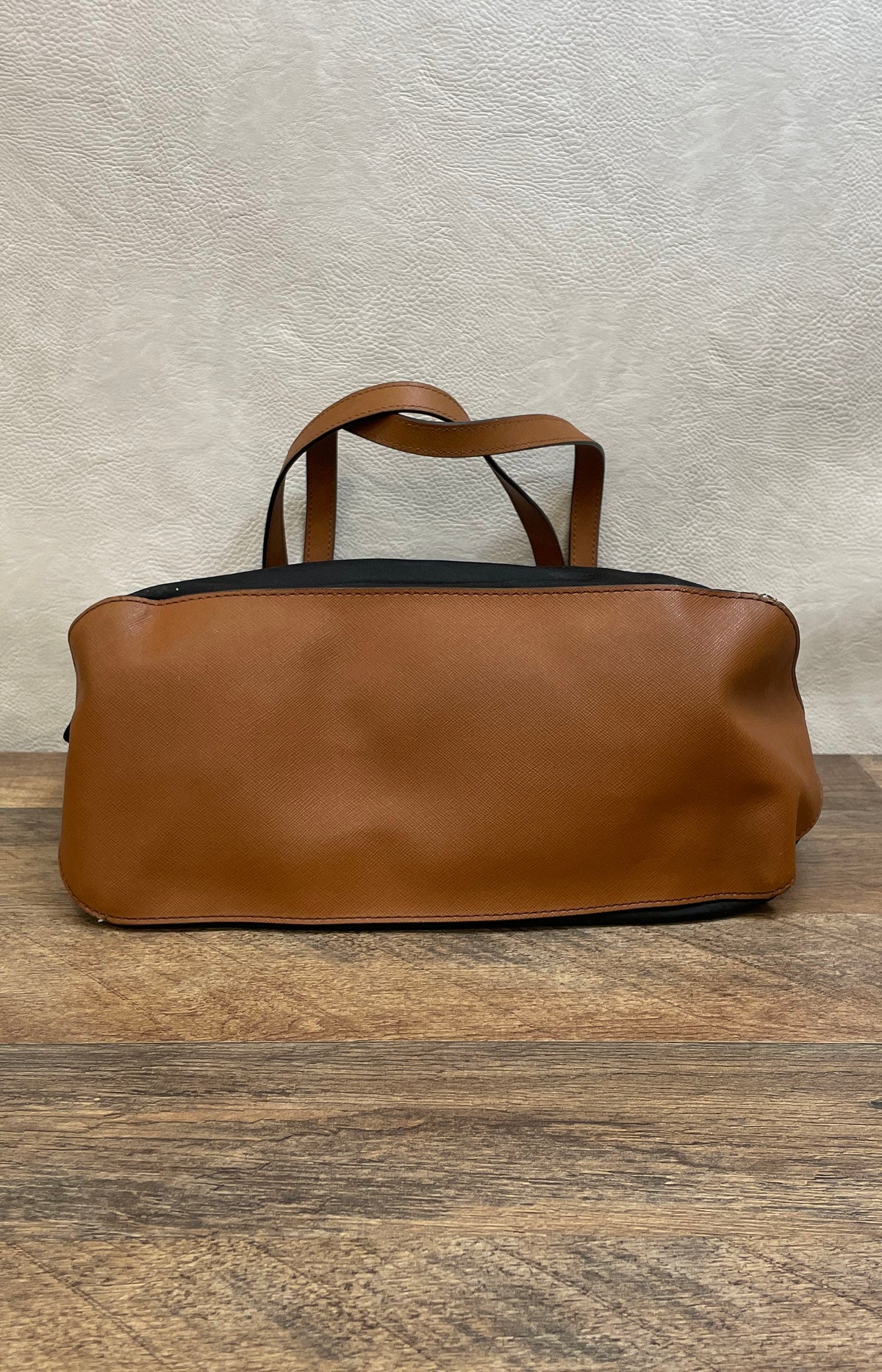 Michael Kors Black Nylon Brown Leather Tote Bag with Tan Wallet Gold HW