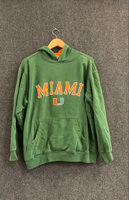 Vintage Russell Athletic Miami Hurricanes Pro Cotton Hoodie Green Men's Sz L