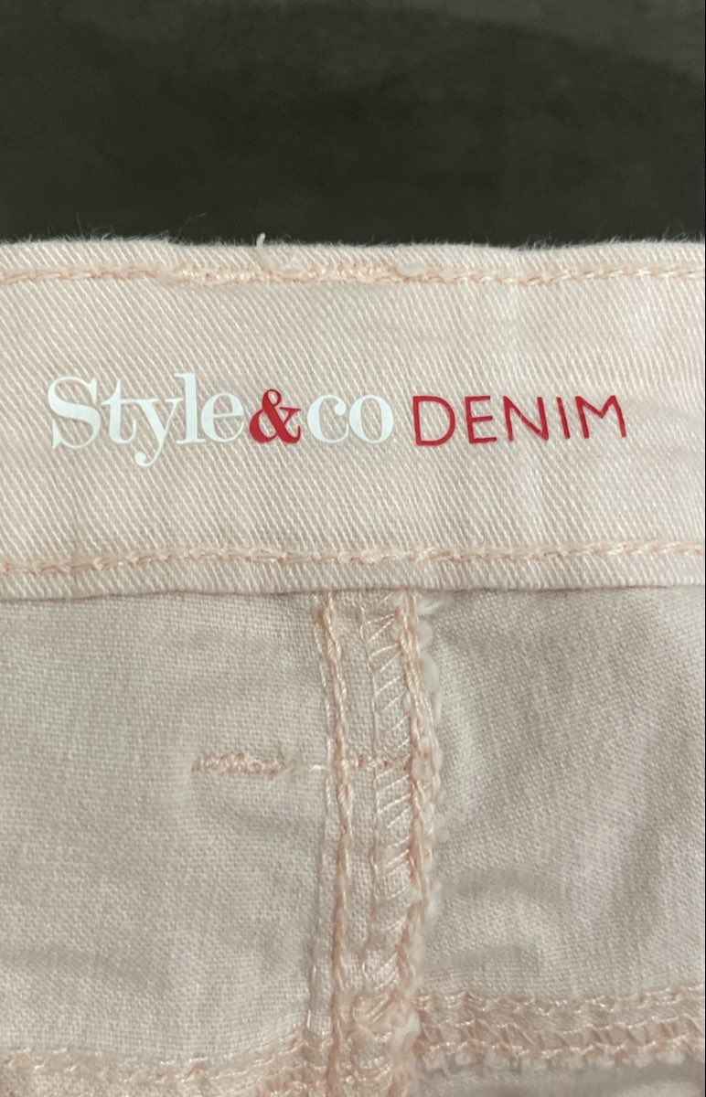 Style&Co Women's Light Pink Stretch Denim Capri Jeans High Rise Sz 10