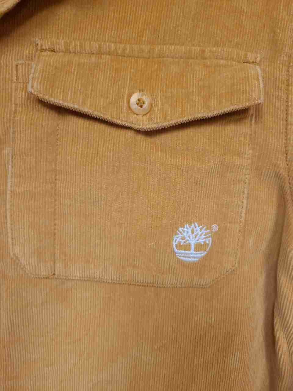 Timberland Boys Mustard Corduroy Long Sleeve Button Down Shirt Sz L 16-18