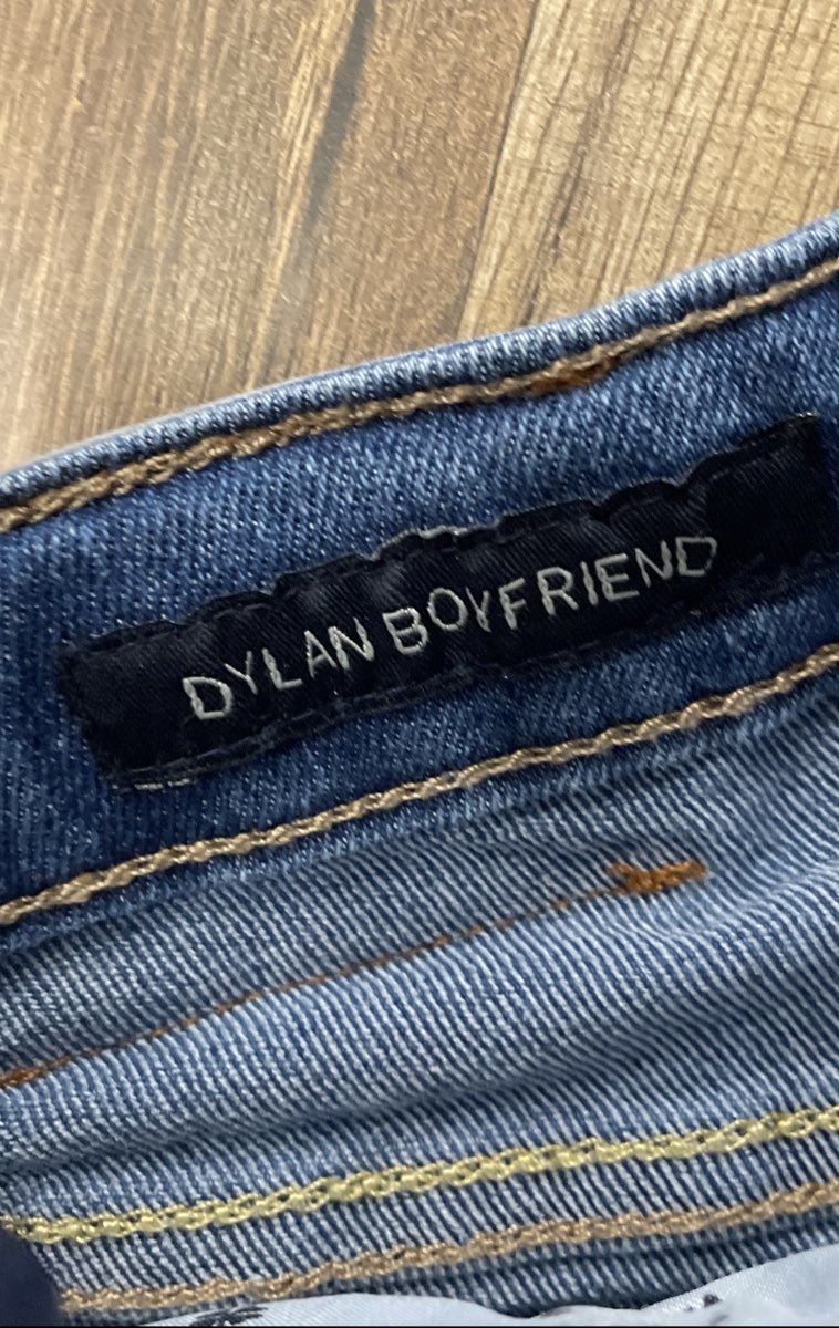 Lucky Brand Girls Blue Dylan Boyfriend Jeans Distressed Adjustable Waist Sz 10