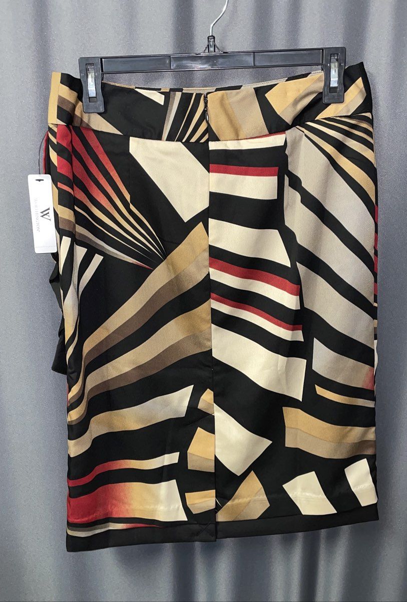 NWT Women's Multicolored Red/Brown Worthington Skirt - Size 6