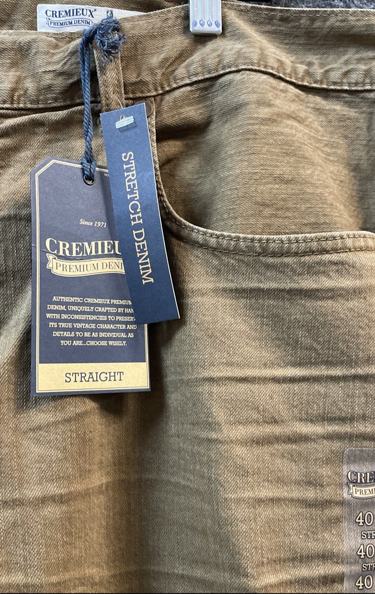 Cremieux Men's Brown Straight Leg Stretch Denim Jeans NWT Sz 40x34