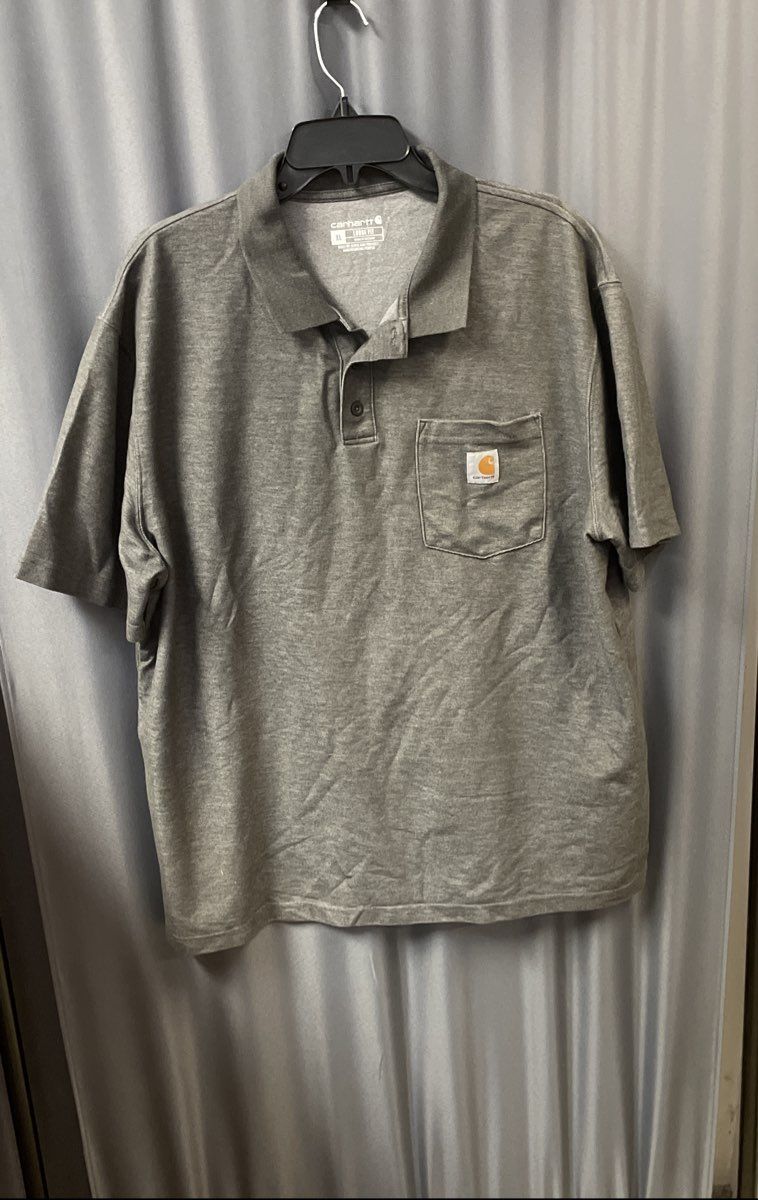 Carhartt Men's Heather Gray Loose Fit K570 Pocket Polo Shirt Size XL