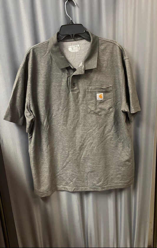 Carhartt Men's Heather Gray Loose Fit K570 Pocket Polo Shirt Size XL