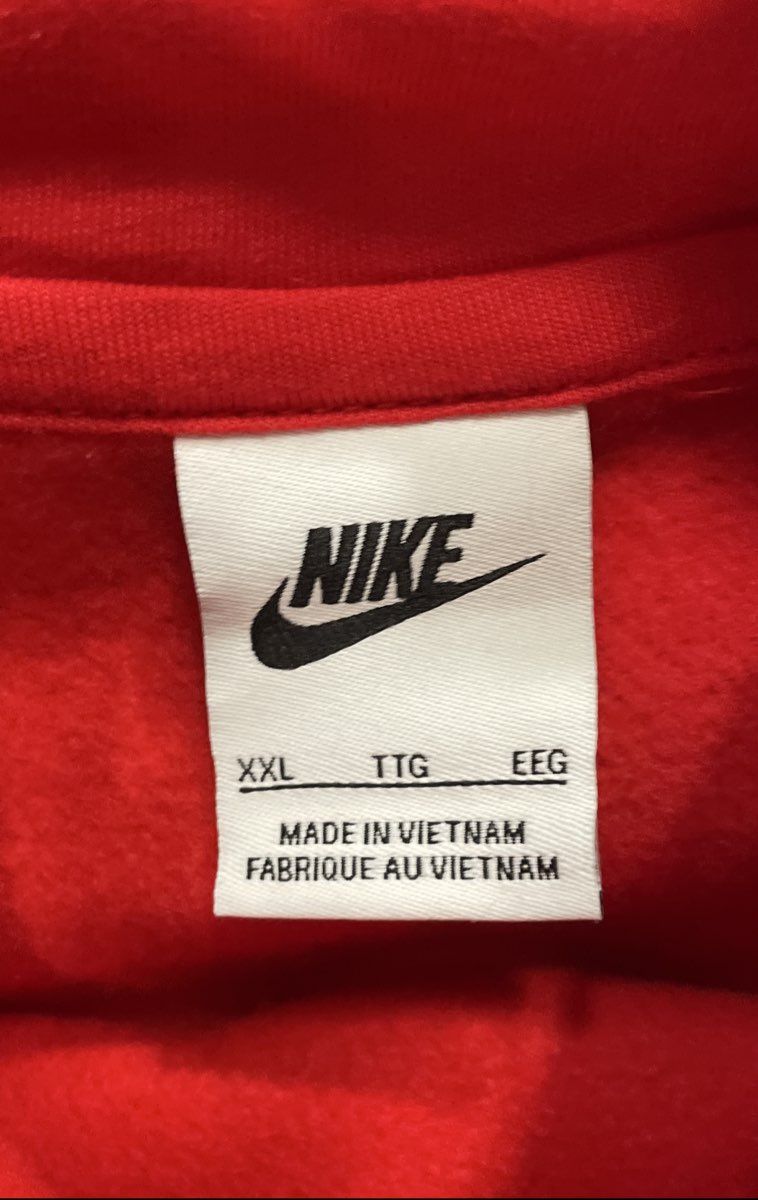 Nike Men's Red White Black Colorblock Sportswear Pullover Hoodie Logo Sz XXL