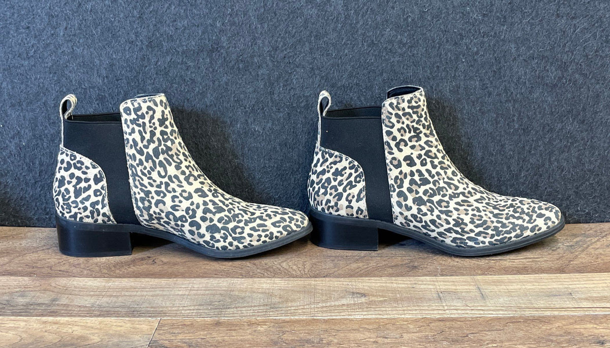Dolce Vita Tristan Leopard Print Leather Chelsea Boots Women's Size 7