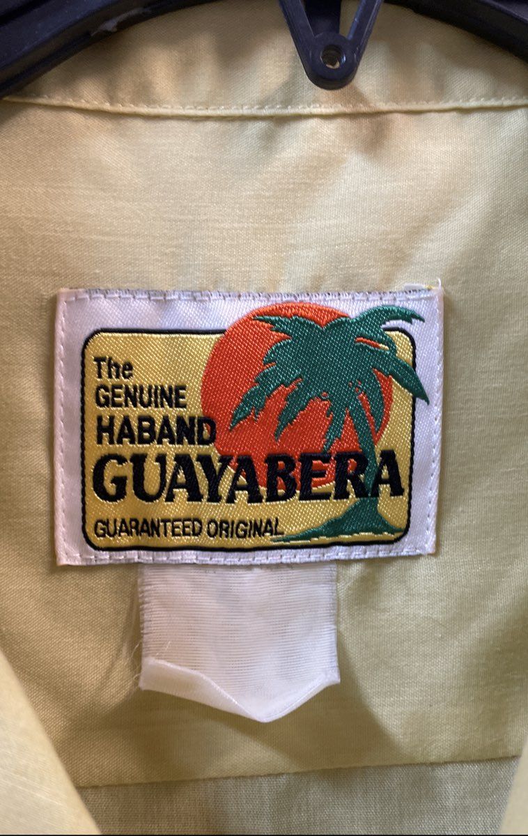 Vintage 90s Haband Men's Yellow Embroidered Guayabera Short Sleeve Shirt Sz M