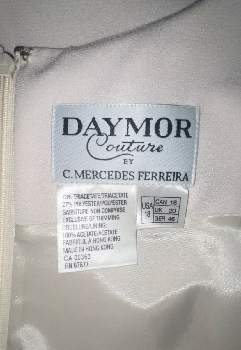 Daymor Couture Women's Ivory Vintage 90s Beaded 2pc Evening Dress Jacket Sz 18