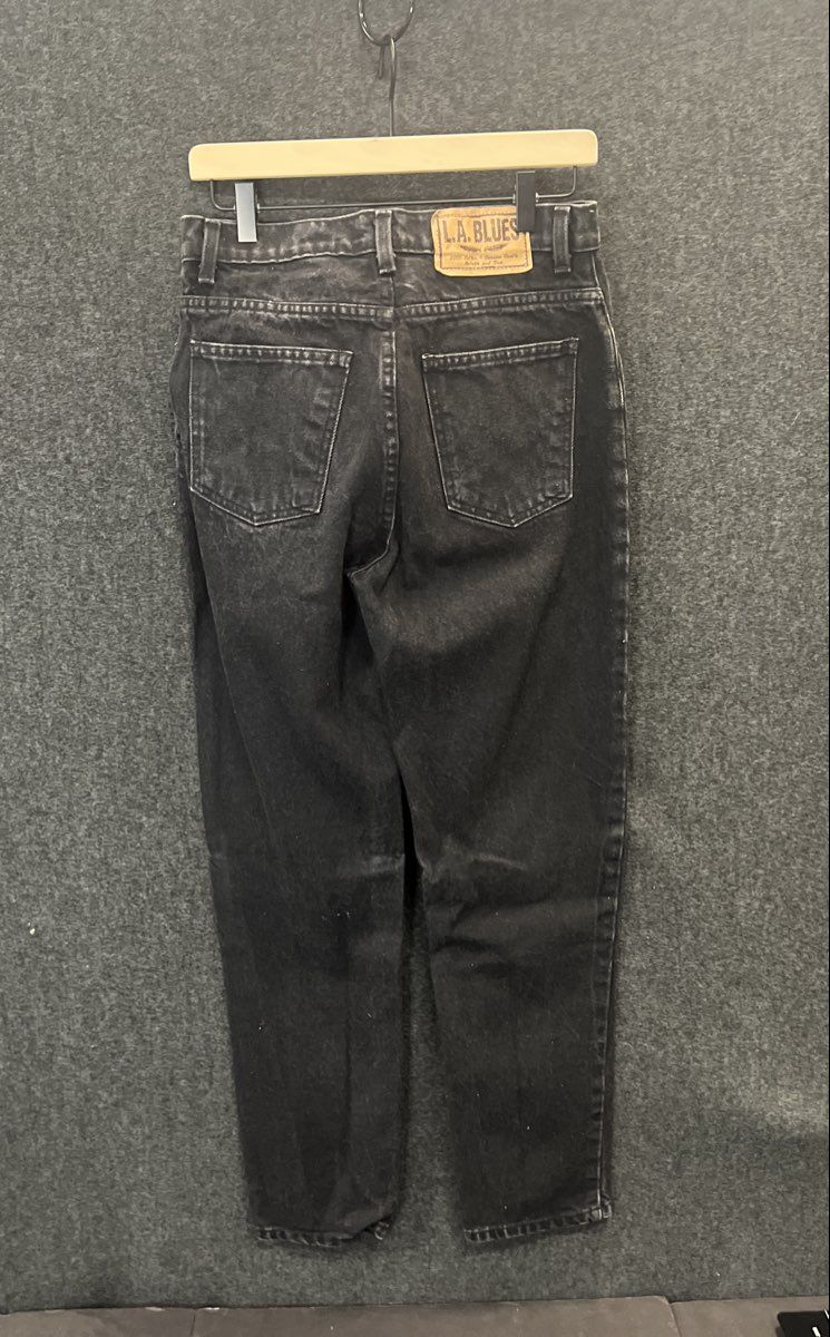 Vintage 90s L.A. Blues Women's High Rise Tapered Black Acid Wash Jeans Sz 10