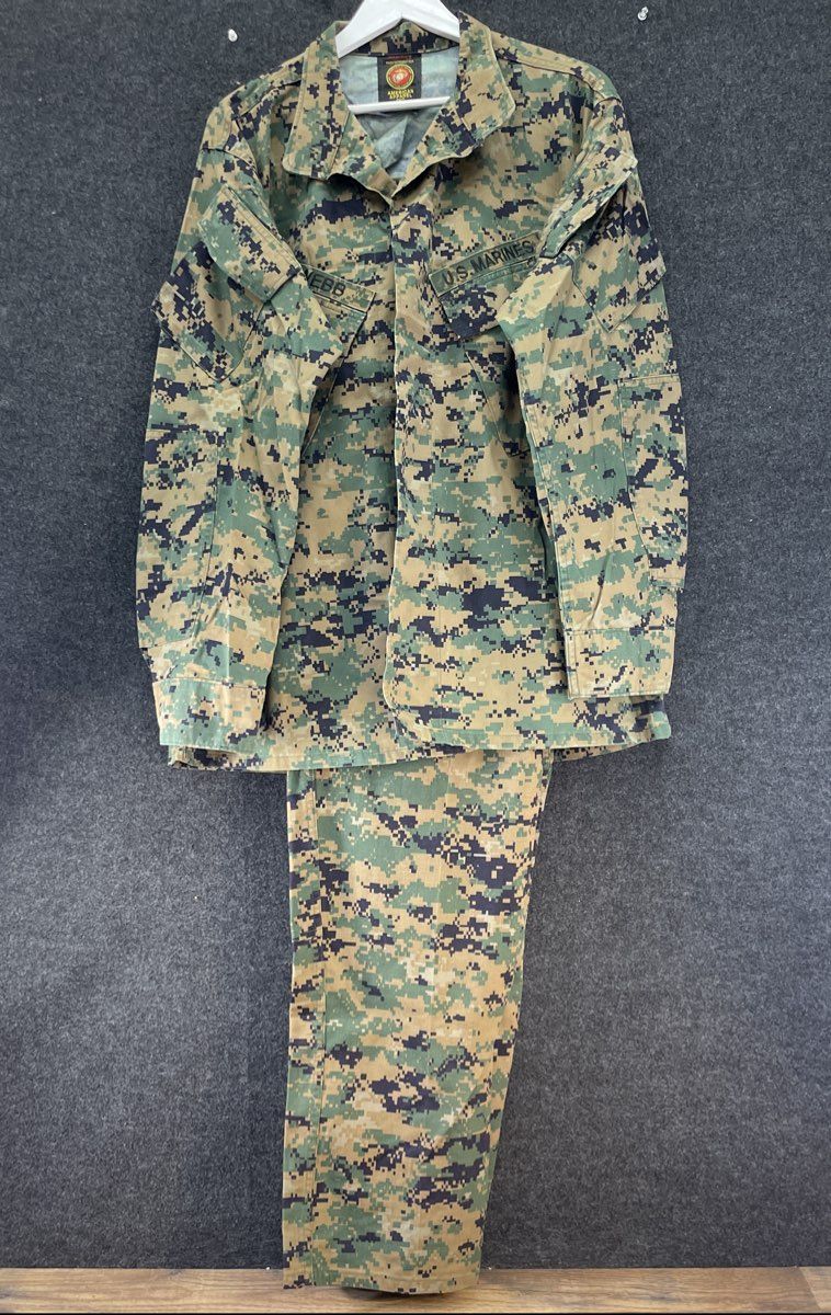 American Apparel Men's USMC MARPAT Woodland Digital Uniform Blouse Pants Sz MR