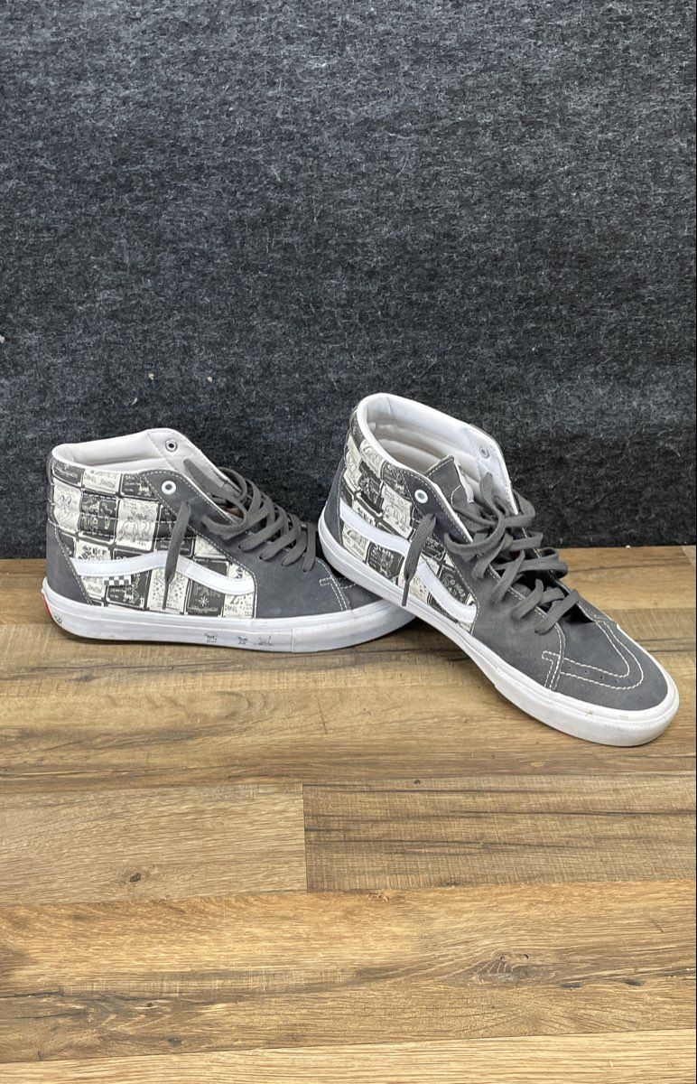 Vans Skate Sk8-Hi Daniel Johnston Raven Pewter High Top Shoes Men's Size 11