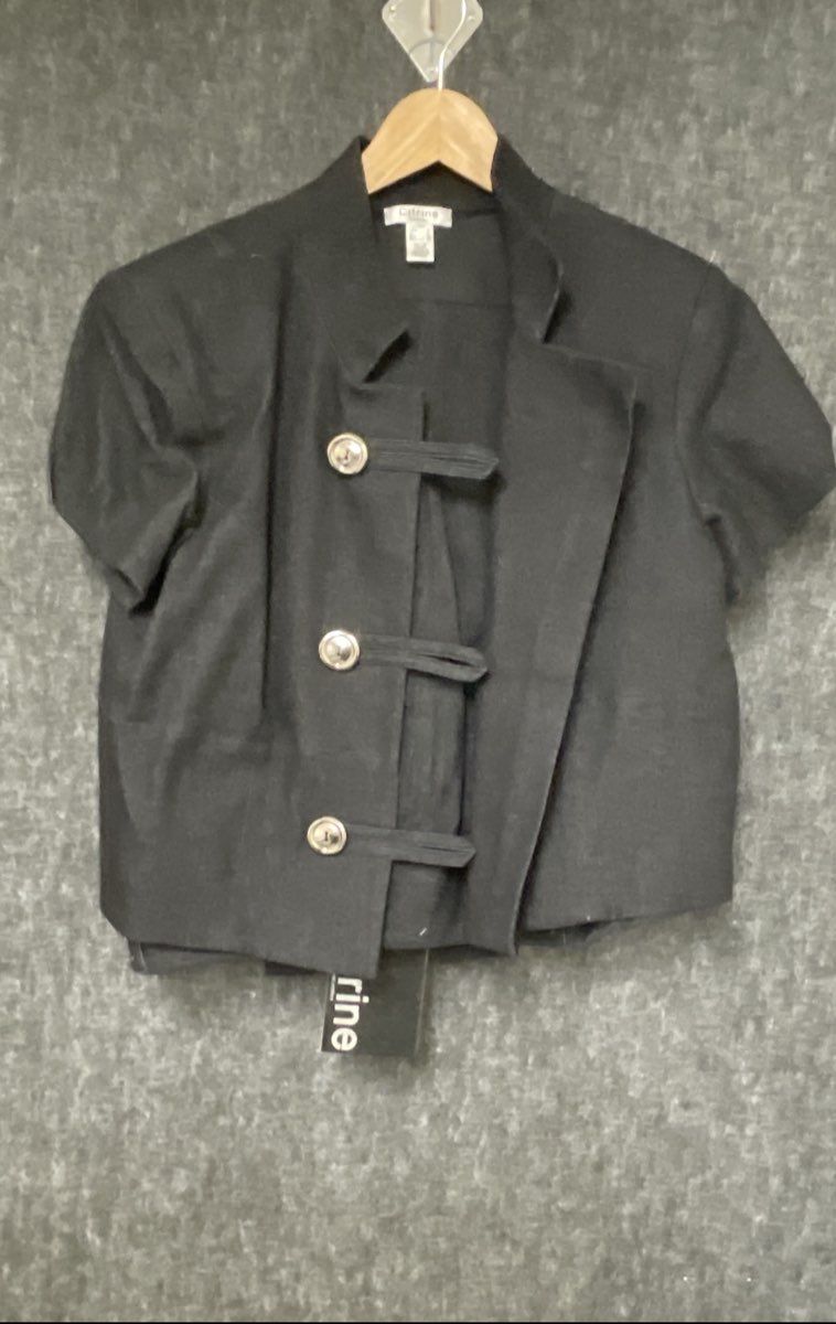Citrine Collection Women's Black Two-Piece Cropped Jacket & Pants Set NWT Sz 14