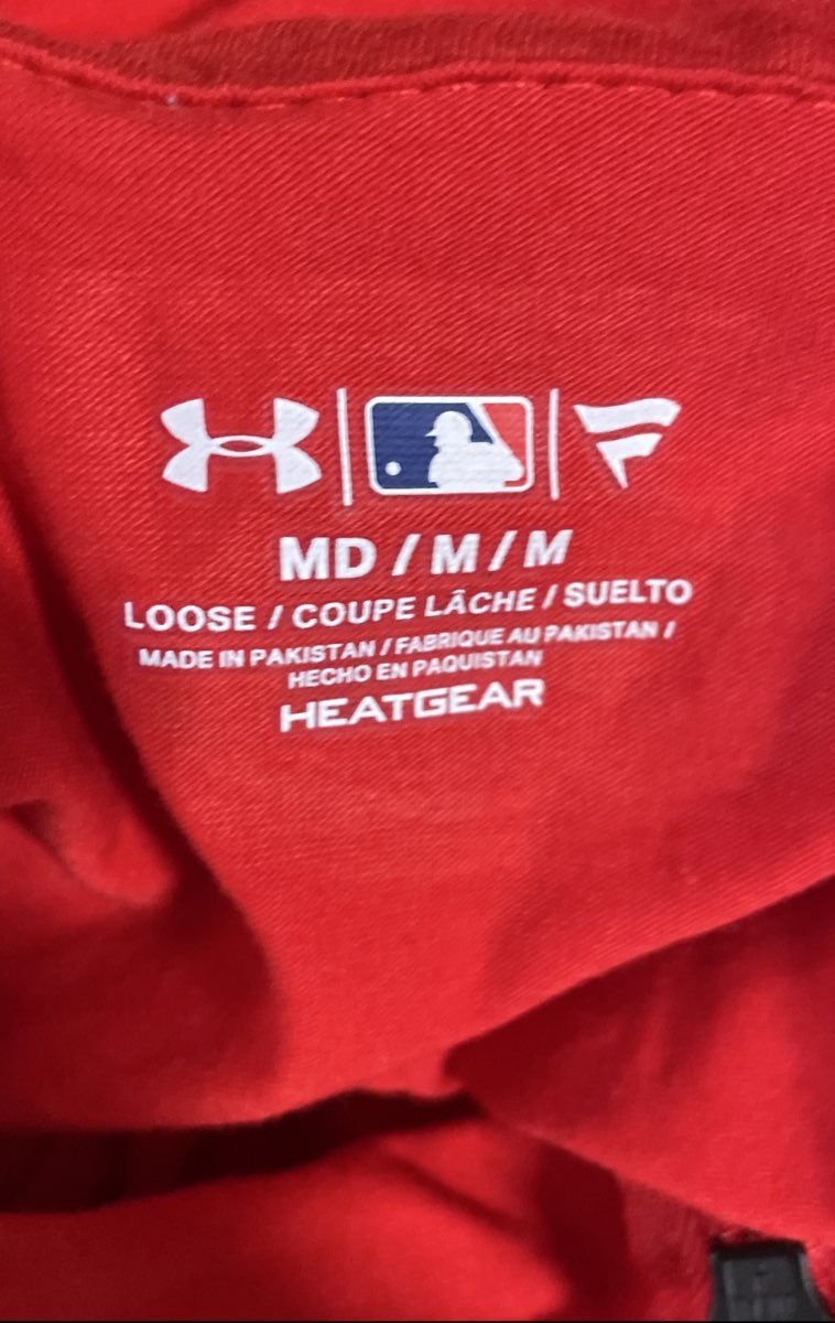 Under Armour Women's Red MLB Quarter Zip HeatGear Pullover Shirt Sz M NWT