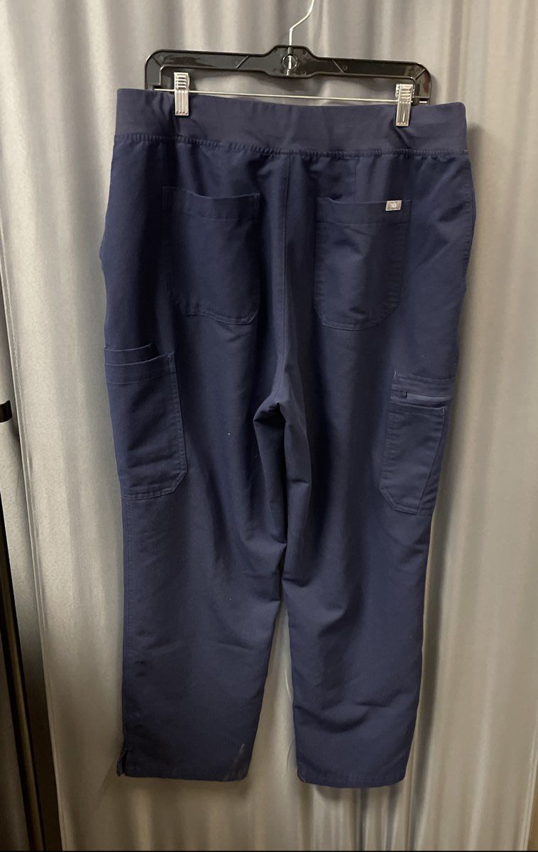 Figs Women's Navy Blue Yola High Waist Cargo Scrub Pants Sz XXL/P
