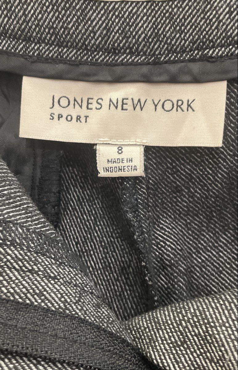 Jones New York Sport Women's Grey Textured Straight Leg Stretch Pants Size 8