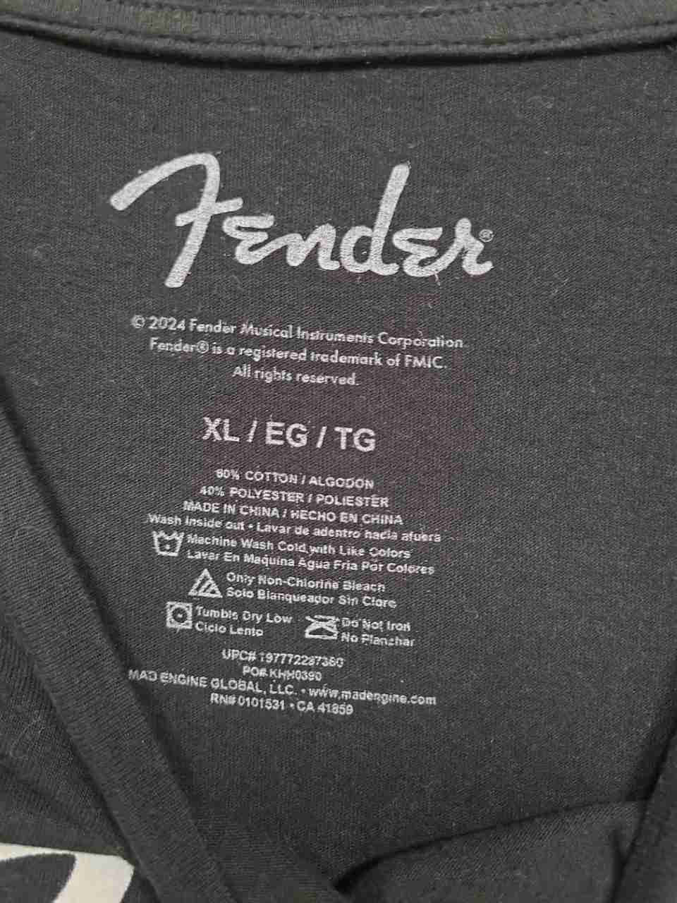 Fender Winged Guitar Graphic T-Shirt Sz XL