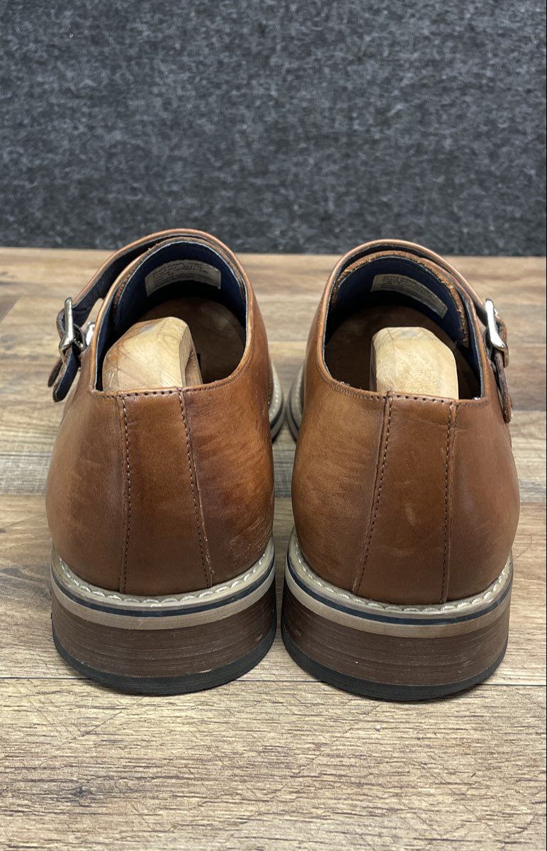 Crevo Milton Cognac Leather Double Monk Strap Dress Shoes Men's Size 13