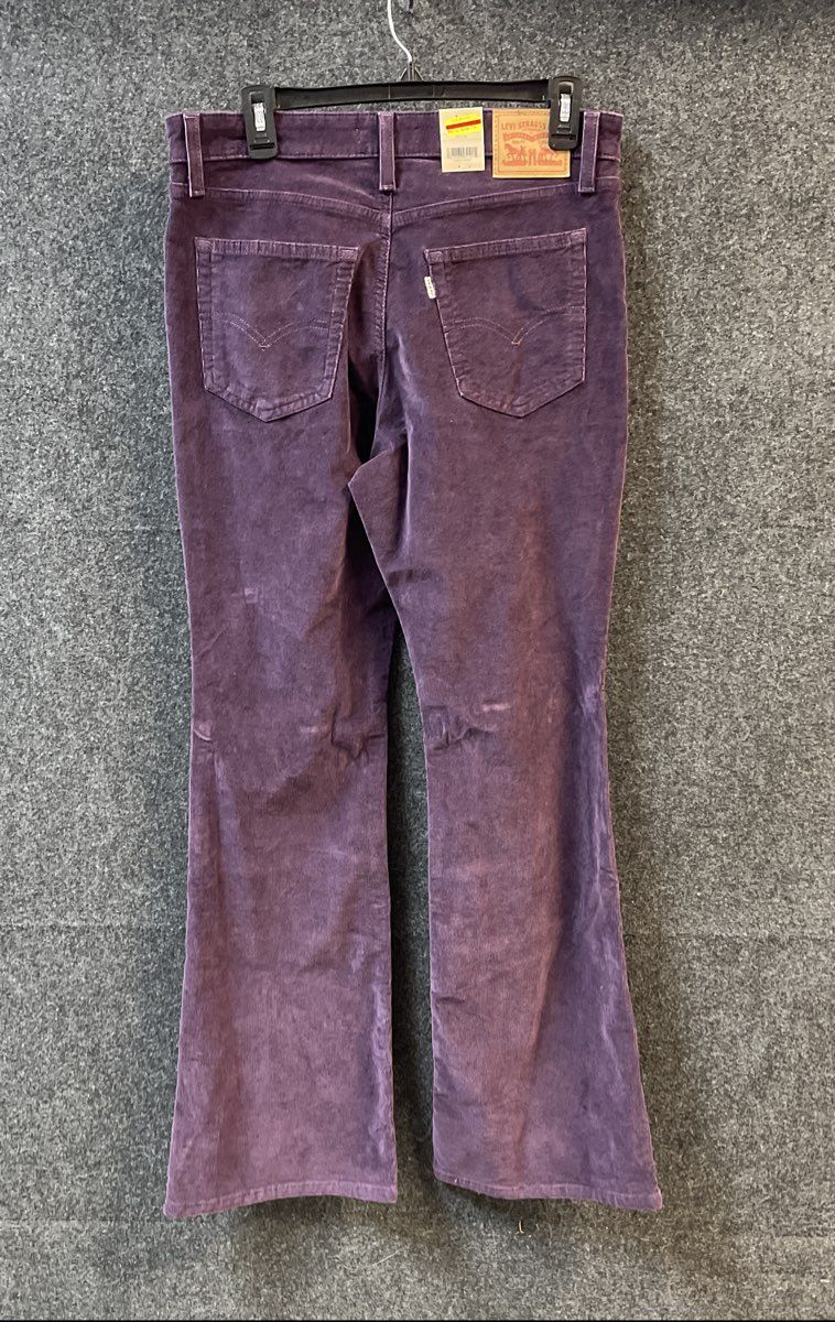 Levi's Women's 726 Flare Corduroy Pants Purple High Rise Size 30x32 NWT