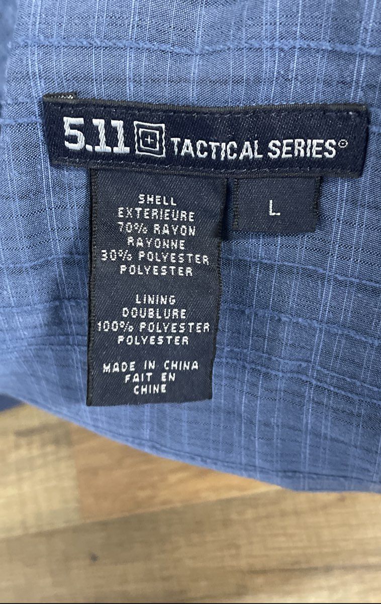 5.11 Tactical Men's Blue Plaid Grid Short Sleeve Button Up Mesh Back Shirt Sz L