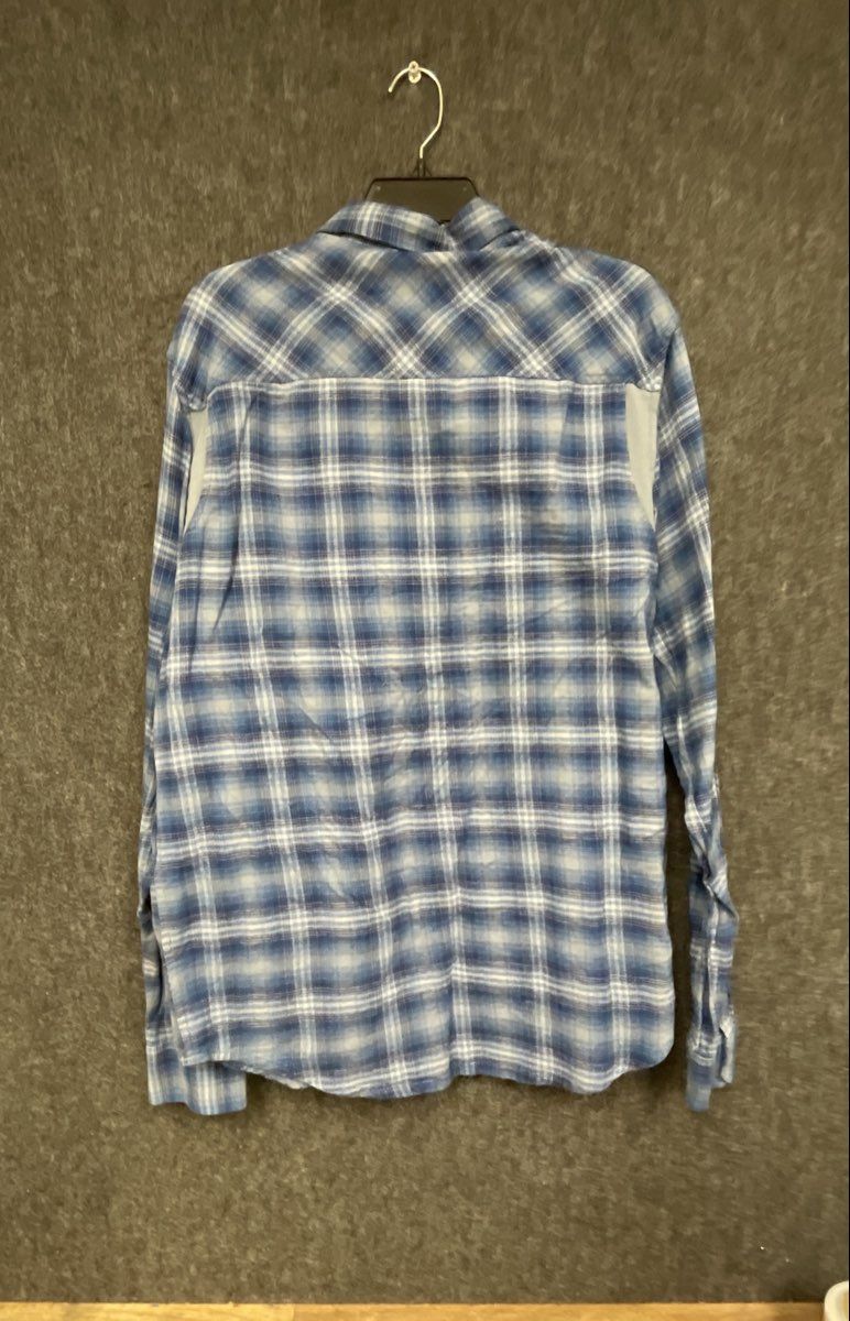 Under Armour Men's Blue White Plaid Tradesman Flannel Snap Front Shirt Sz L