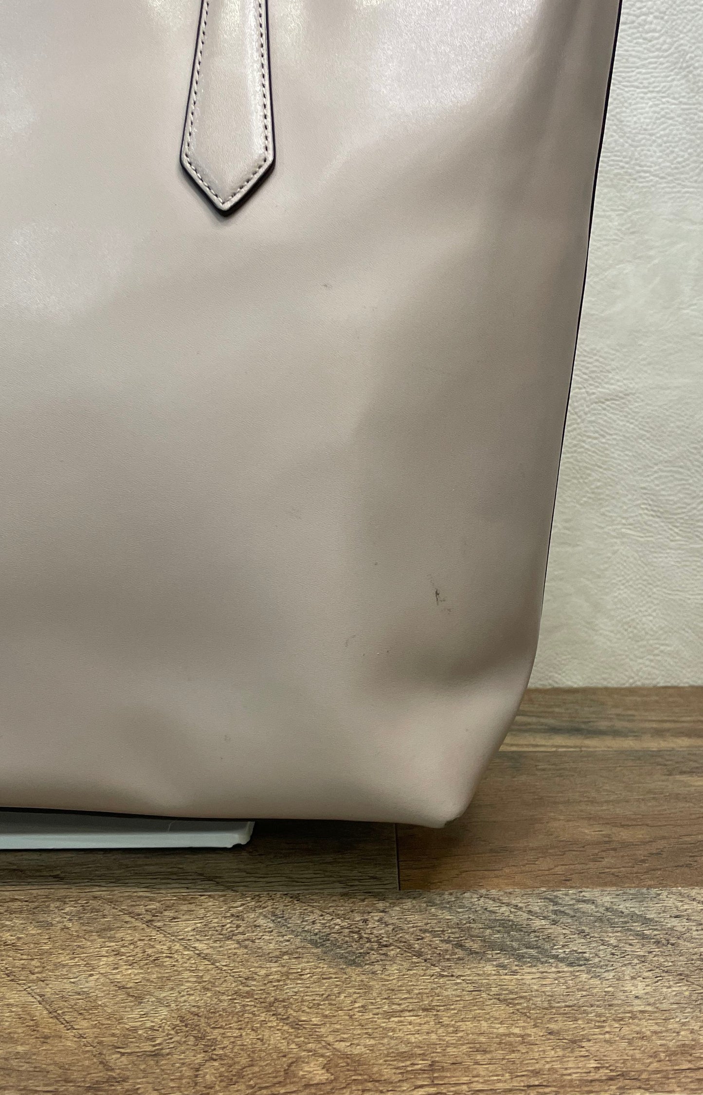 Kate Spade Ash Purple Leather Zip Top Tote Bag with Bow Charm