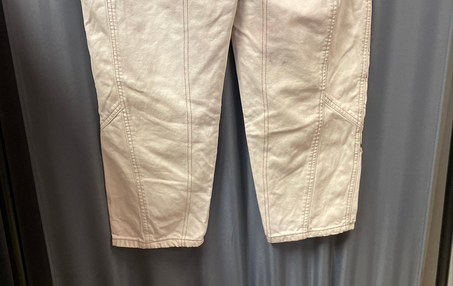 BDG Women's White Moto Zippered Utility Pants 100% Cotton Sz 31
