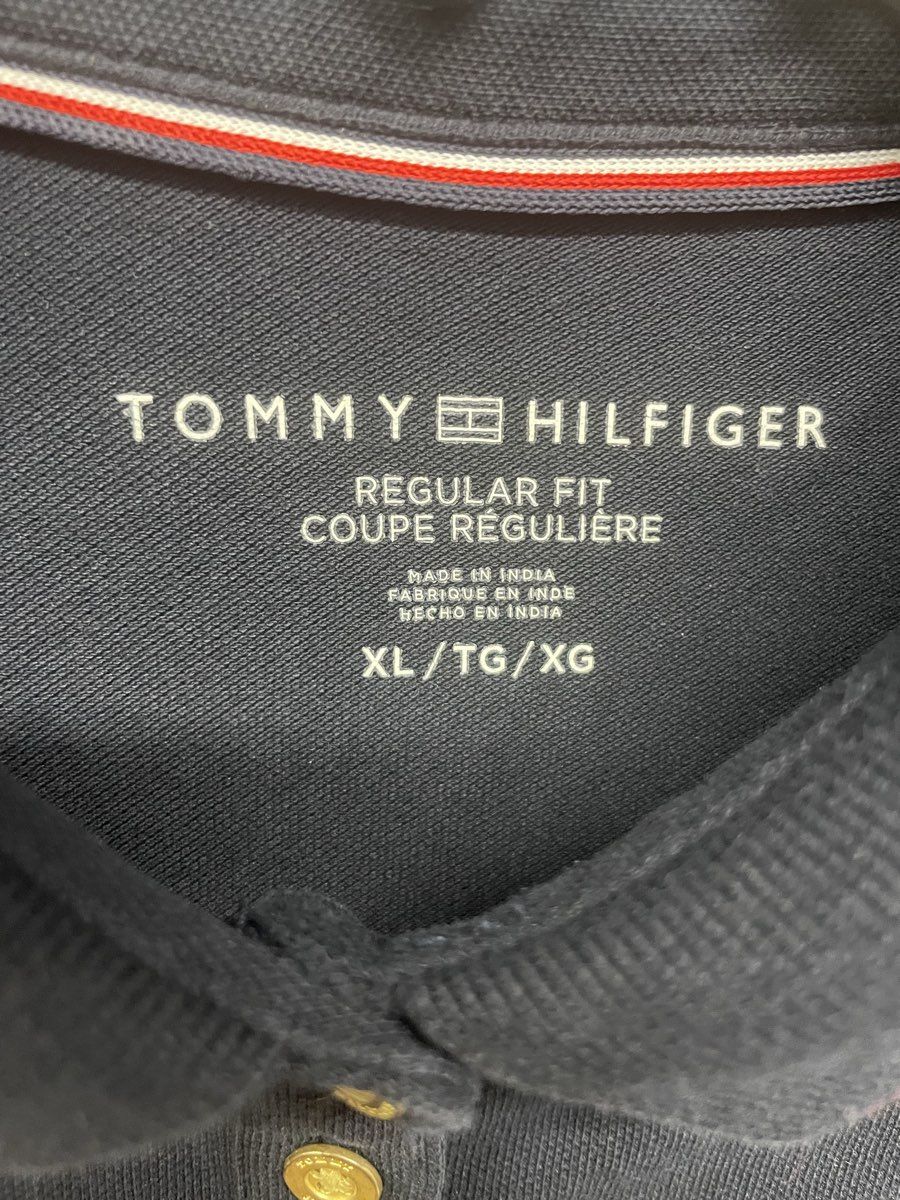 Tommy Hilfiger Women's Polo Dress Navy Blue Banner Stripe Crest Gold Buttons XL