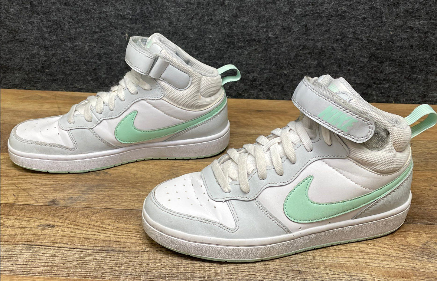 Nike Court Borough Mid 2 White Mint Foam Youth High Top Sneakers Size 7Y